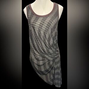 WE THE FREE PEOPLE Gray Stripe Knot tank dress | Hi Low Hem |Sleeveless Size Sm